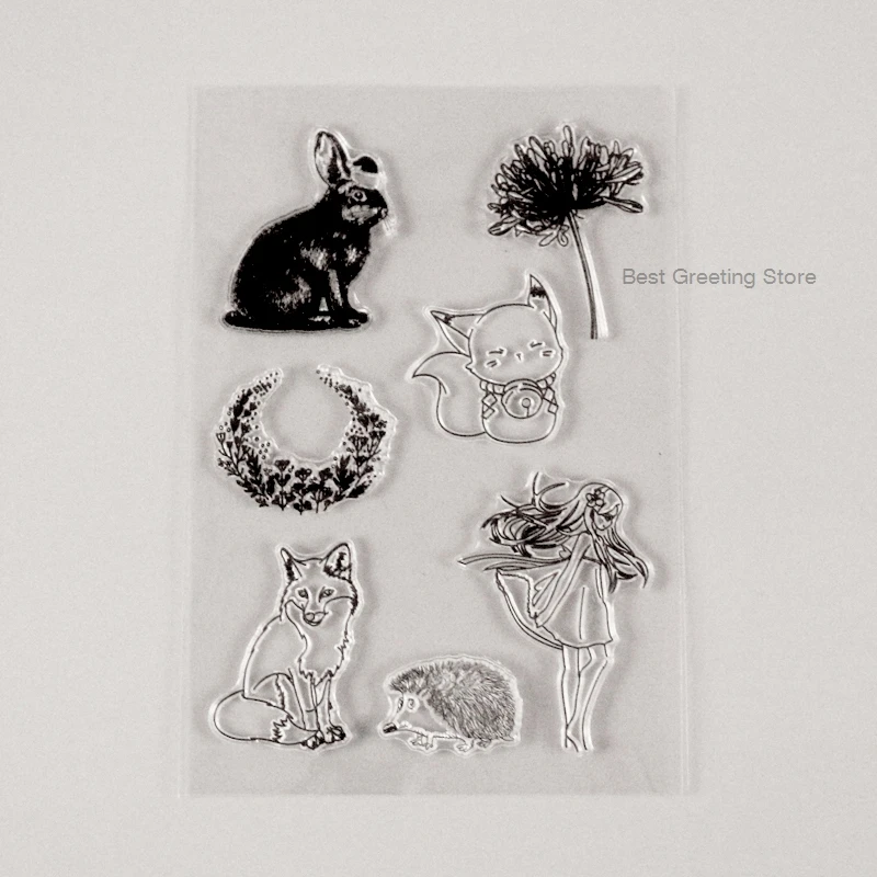 Прозрачные марки для девочек и животных изготовления карт|Штампики| |