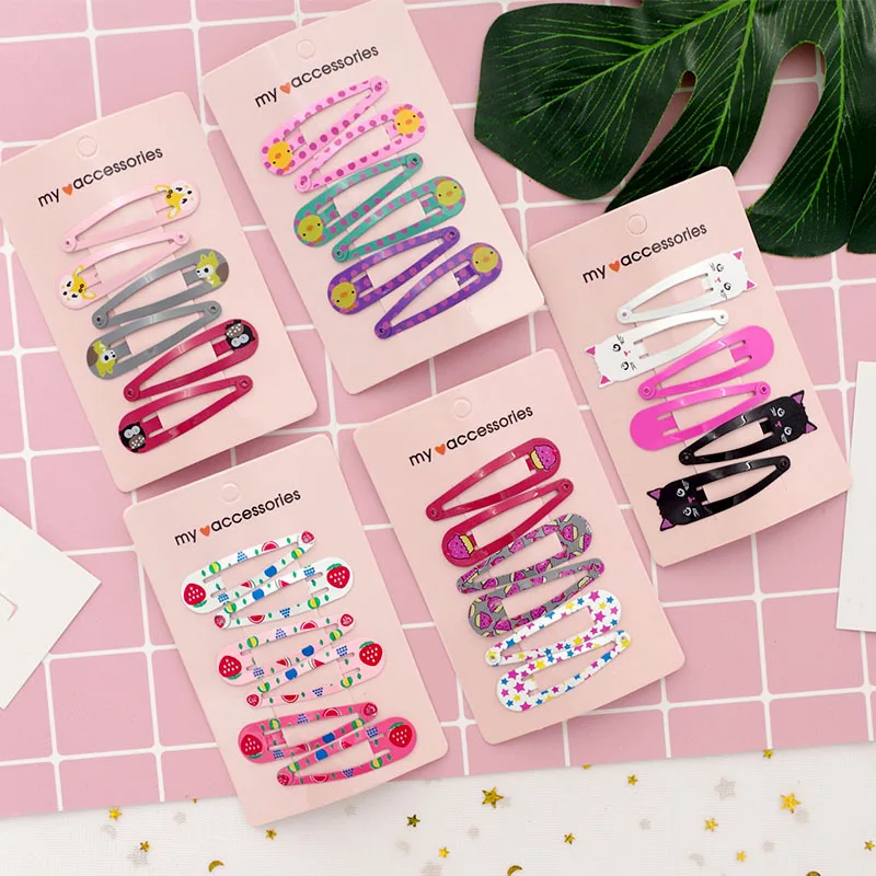 

2020 NEW Arrival 6Pcs/set Women Sweet Girls Cute Hair Clip Hairpin Barrettes Accessories Headwear Gifts for Kids Girls