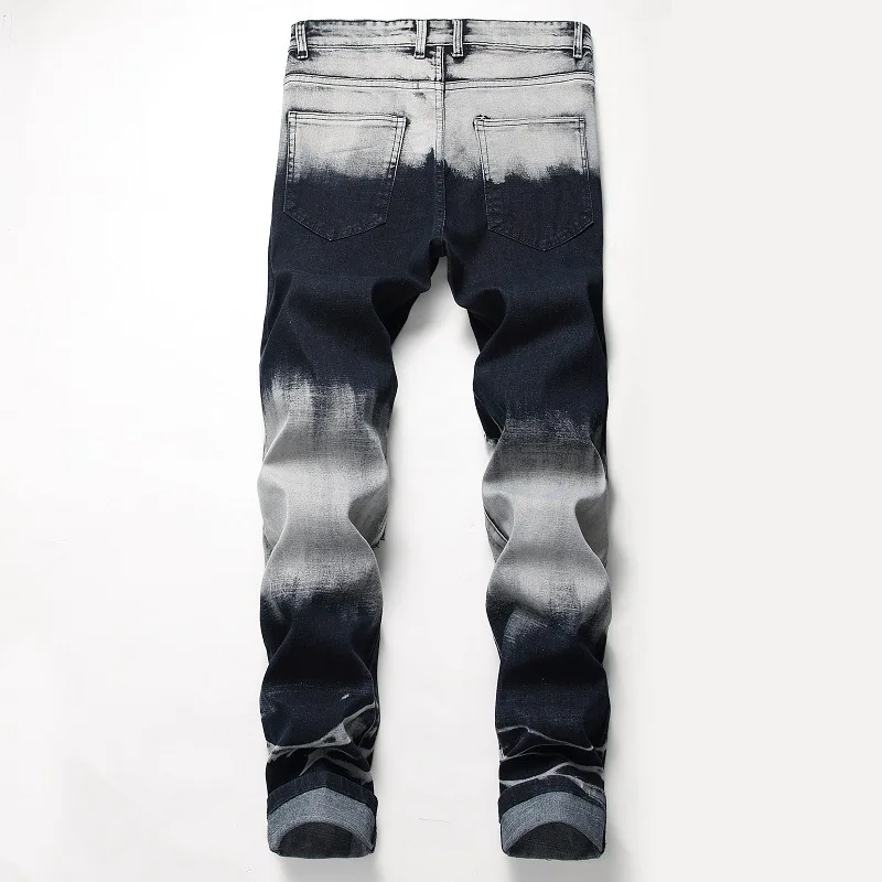 Новые модные рваные джинсы для мужчин подходящие цвета камуфляжные Заплатки с - Фото №1