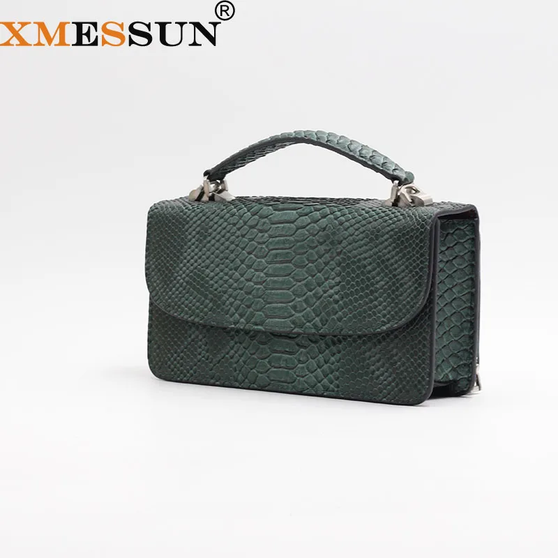 XMESSUN Роскошные Ручные Сумки из натуральной кожи питона сумка через плечо змеиная