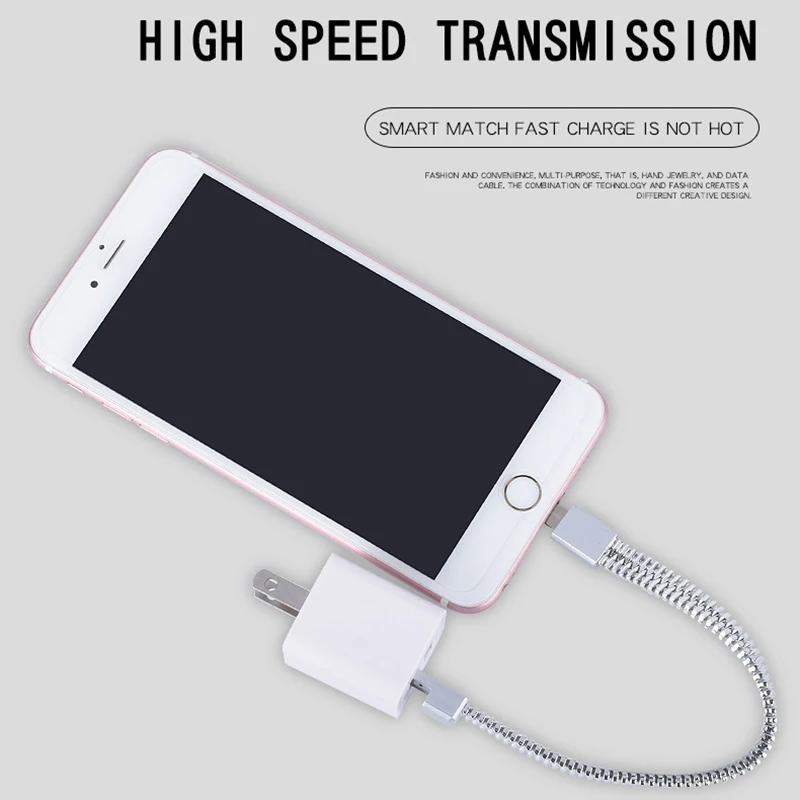 USB-кабель для зарядки и передачи данных адаптер со светильником Micro USB Huawei iPhone X XS SE