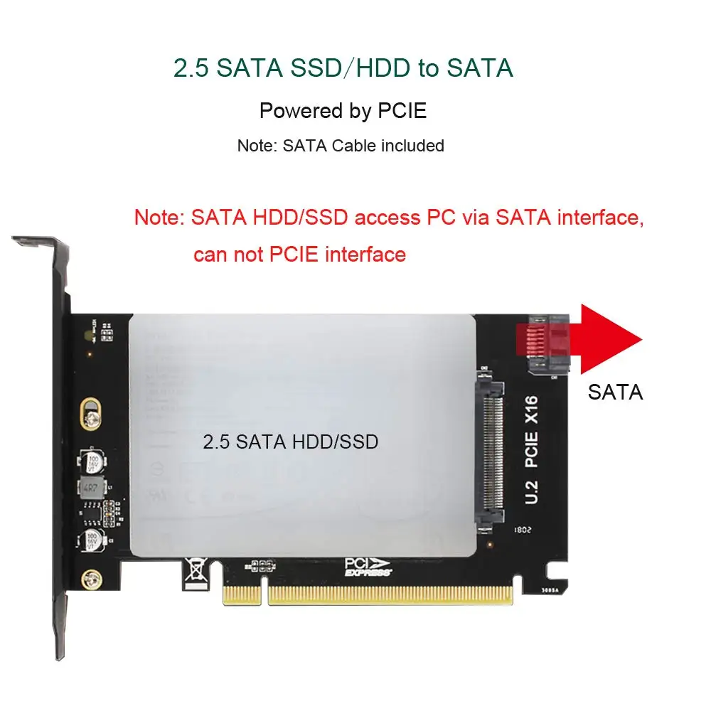 Адаптер Zeadow U2 PCIe переходник 2 в 1 U.2 SATA III PCIE 3 0 X16 Gen3 карта адаптера для 5 дюймового SSD