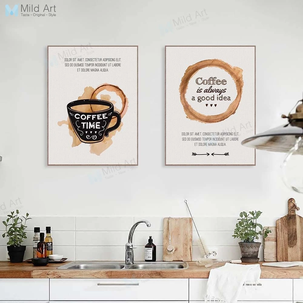 Винтажная Ретро кофейная чашка постеры и принты скандинавские настенные