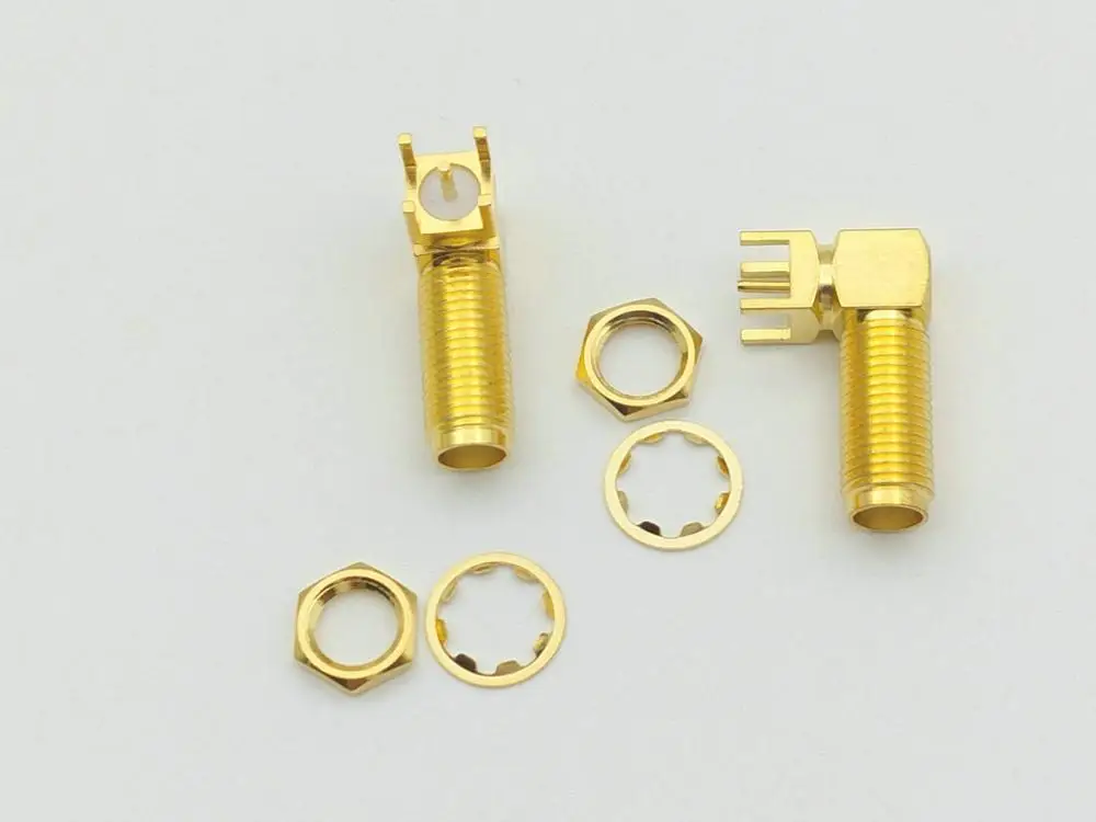 Крепежный адаптер для печатной платы из латуни 100 шт. с прямым углом RP SMA|adapter