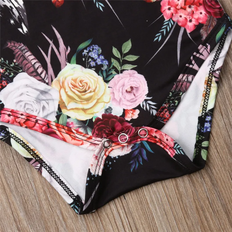 

Autumn Newborn Infant Baby Girl Clothes Floral Tops Romper+Pants Headband 3PCS Outfits Baby Clothing For Girl 0-2Y