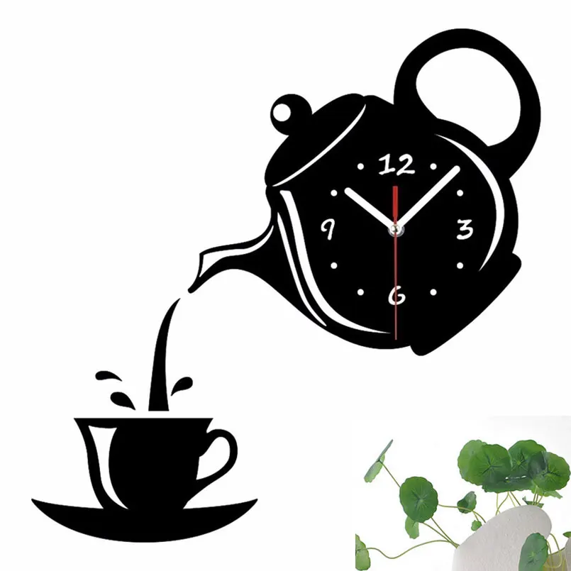 Wall Clock Coffee Cup Shape Decoration Kitchen Living Room Home | Дом и сад
