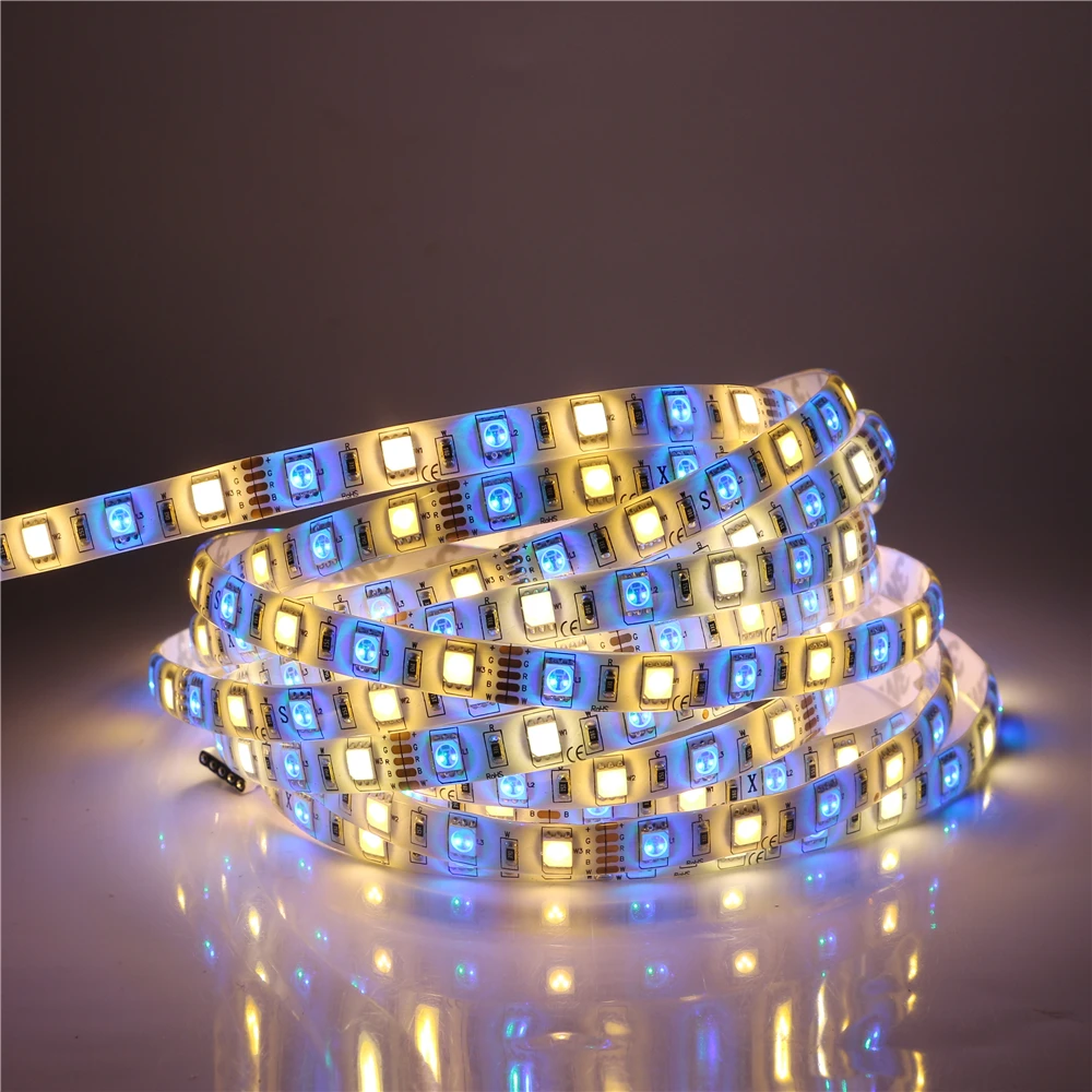 5 м Светодиодная лента 5050 RGBW RGBWW DC12V 60 светодиодов/м RGB + белый/RGB теплый белый Гибкая