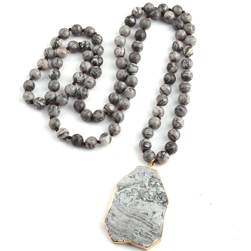 MOODPC модные богемные этнические ювелирные изделия натуральный камень с узлом