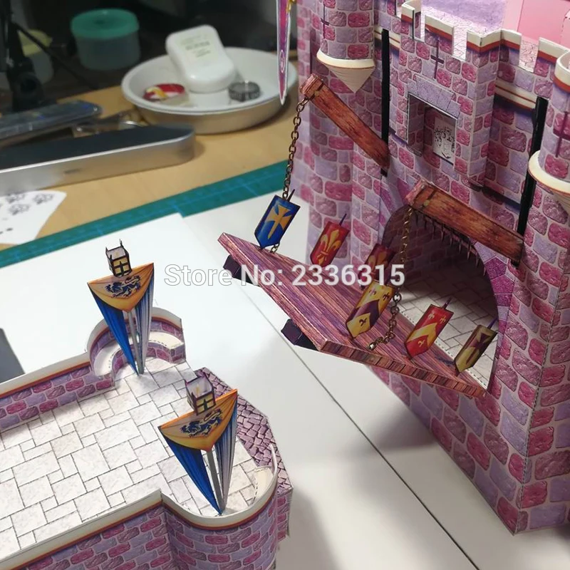 Бумажная поделка 57 см сделай сам спящий красавичный замок 3D бумажная модель