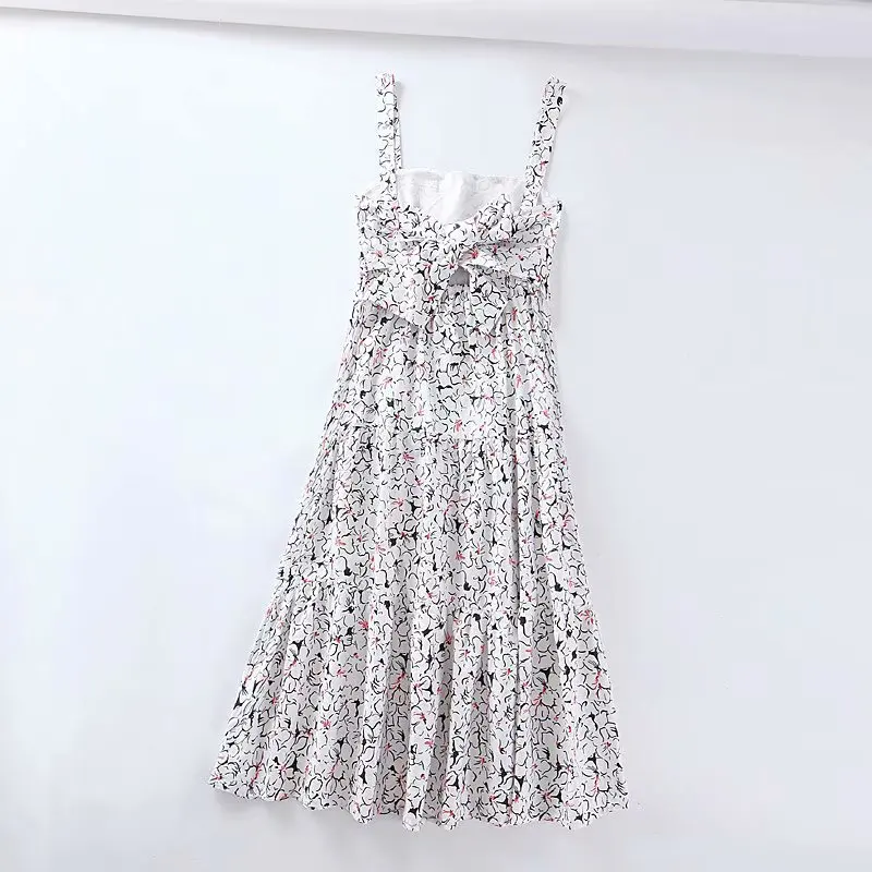 Fashion women XQ8-50-9369 European and American Wind Printed Suspended Dresses | Женская одежда