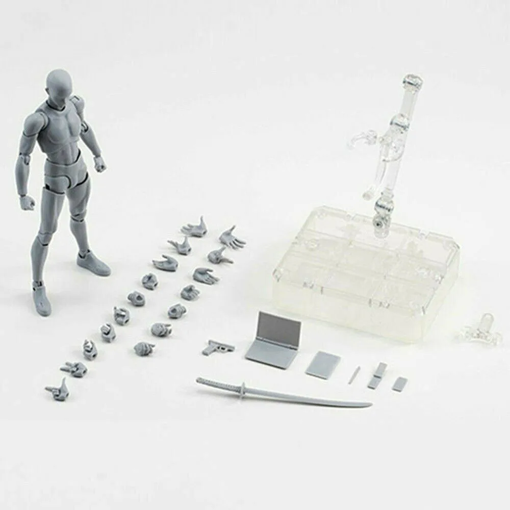 

2.0 Male/Female Body Kun Doll PVC Body-Chan DX Action Play Art Figure Model Drawing for SHF Figurines Miniatures Gray Set Toy