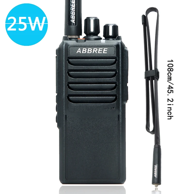 ABBREE AR-25W рация UHF 400-480 МГц выходная мощность 25 Вт 10 Вт 5 Вт 10 км радиус действия радио 4000 мАч батарея+ тактическая антенна