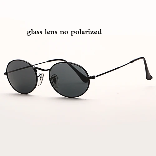 black glass 3547 Овальные Солнцезащитные очки TAC поляризованные мужские и женские 51 мм стеклянные линзы металлическая оправа зеркальные солнцезащитные очки oculos de sol Gafas UV400 - Цвет линз: black glass