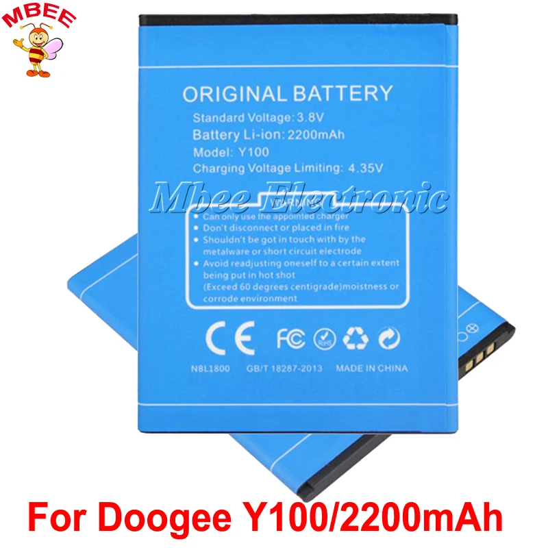

For DOOGEE Valencia 2 Y100 Battery 2200mAh backup Batterie Bateria for For Valencia 2 Y100 Pro