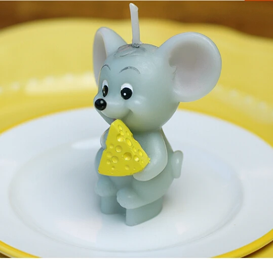 3D Зодиака мыши едят рис формы для свечей силиконовые мыла животные резиновые 10 PRZY