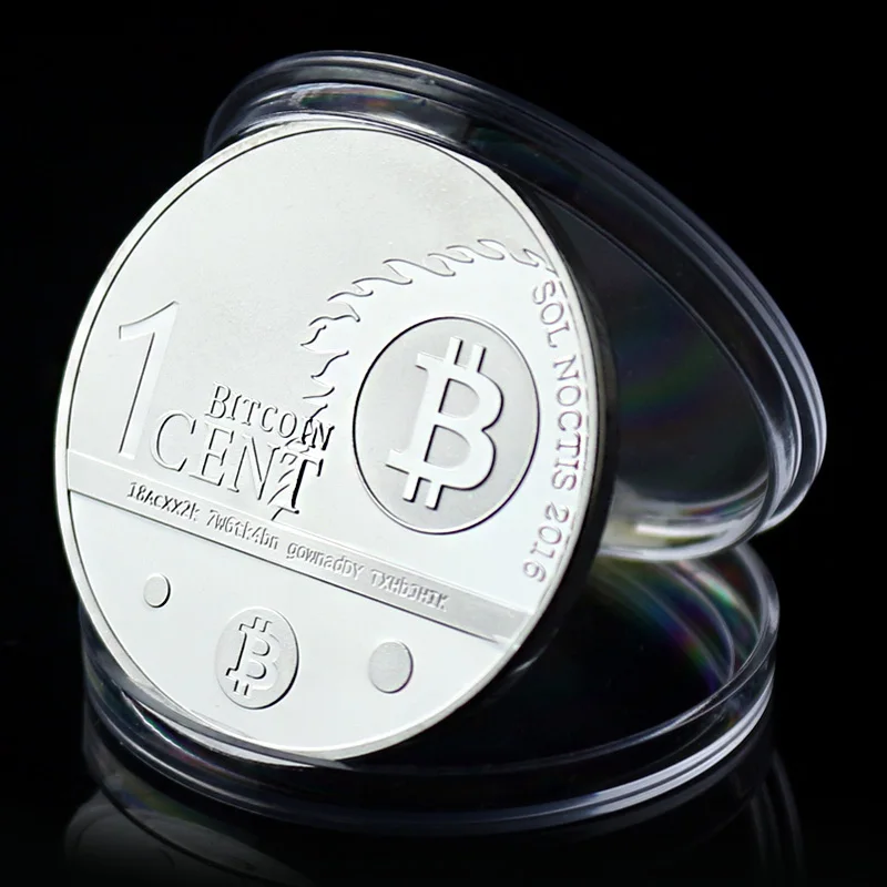 One Bitcent BTC Okcoin серебряные копии монет сувенирная металлическая Ремесленная монета