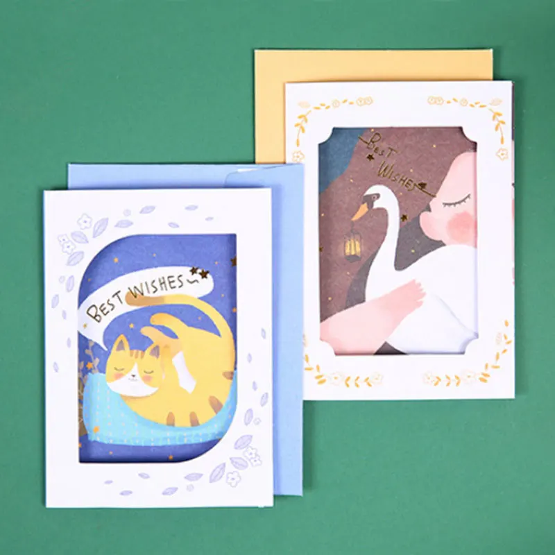 1 комплект креативный ручной нарисованный маленьким животным конверт для