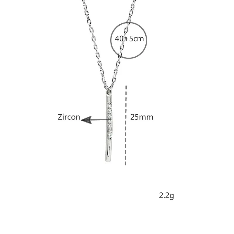 

Flyleaf Gold Strip Cubic Zirconia Necklaces & Pendants Real 925 Sterling Silver Necklace For Women Fashion Chain Fine Jewelry