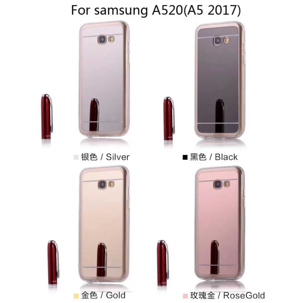 

For Samsung Galaxy A5 2017 A520 Case Luxury Mirror Case Soft TPU Cover Case For Galaxy A5 2017 A520 Back Cover Shell