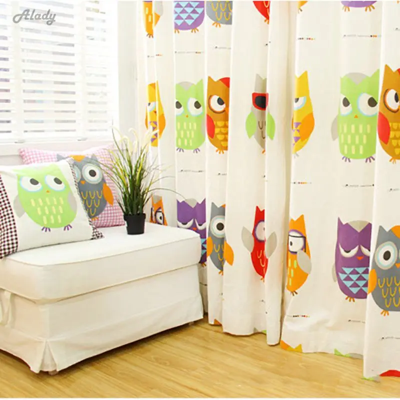 Закка Линен хлопок ткань для творчества пэчворк мультфильм сова