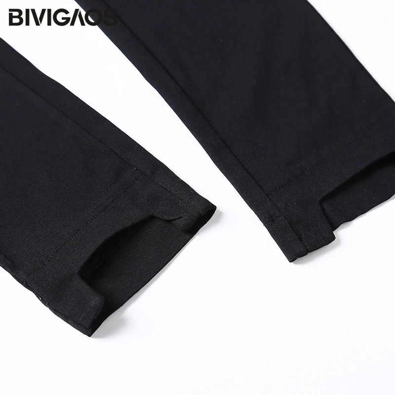 Bivigaos лето новая Мода и досуг Для женщин брюки рваные тонкую щиколотку узкие