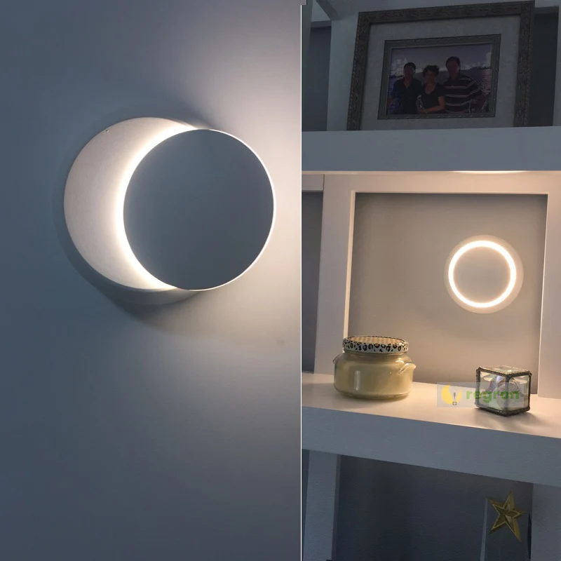 Круговой современный светодиодный настенный светильник для спальни гостиной