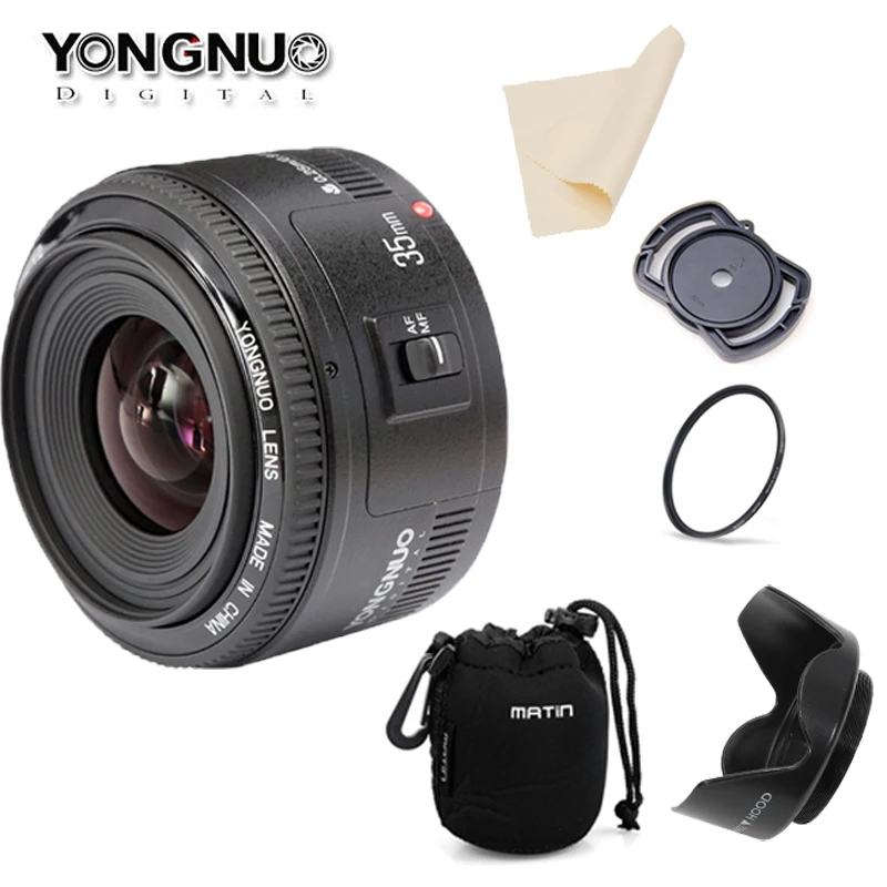 Готов к продаже! Оригинальный YONGNUO 35 мм f2 объектив yn35мм Большая диафрагма Авто
