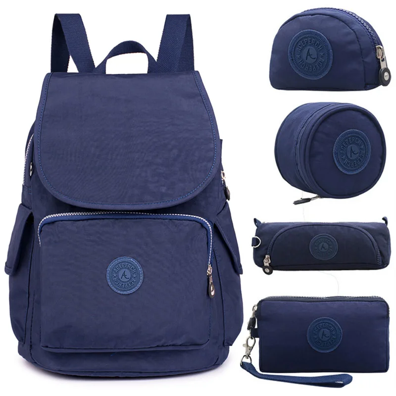 5 pieces Blue ACEPERCH Повседневный рюкзак женский школьный рюкзак для девочки подростка для ноутбука Mochila Feminina - Цвет: 5 pieces Blue