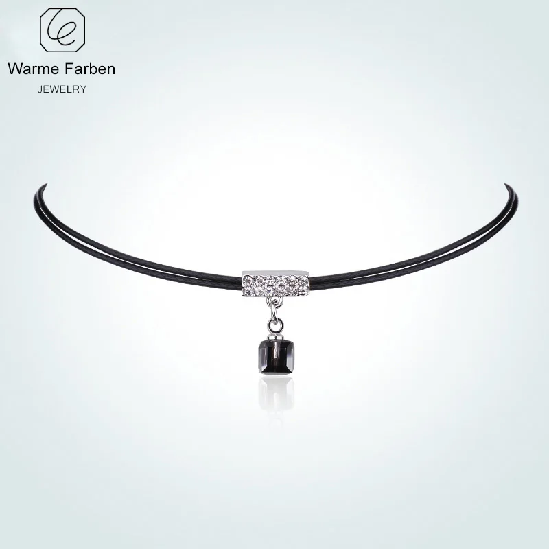 Ожерелье-чокер Сваровски украшенное кристаллами в стиле барокко двойная веревка