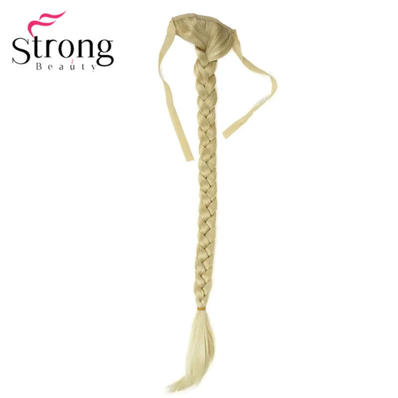 StrongBeauty, блонд, длинный рыбий хвост, коса, конский хвост, наращивание, синтетический зажим, шиньон, цвет на выбор