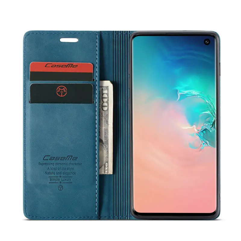 Чехол-книжка CaseMe в стиле ретро для телефона Samsung Galaxy S10 Роскошный кожаный