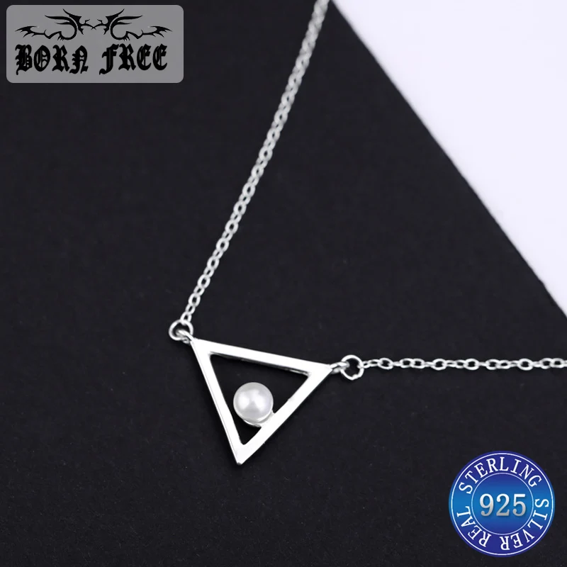 Маятниковые ожерелья collier argent aros mujer oreja de plata 925 ювелирные изделия colgantes минимализм подвеска треугольная ожерелье colares