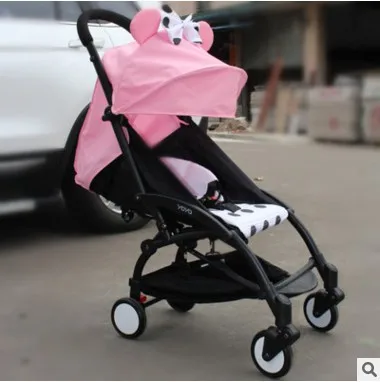 Babyyoya 175 градусов коляска Защита от солнца Тенты+ сиденье Подушки Детские коляски Интимные аксессуары применимо для коляски набор мультфильм милый ребенок