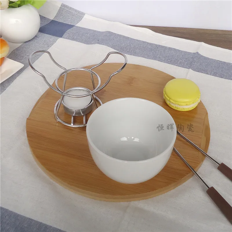 Ceramic Cheese fondue set cheese warmer chocolate pot on a metal stand|cheese set|fondue setcheese |