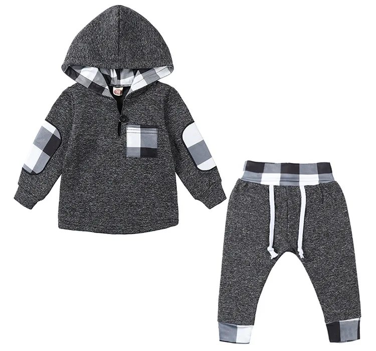 gray Одежда для новорожденных г. Осенне-зимний комплект одежды для маленьких девочек, футболка+ штаны комплект одежды для малышей из 2 предметов одежда для маленьких девочек - Цвет: gray