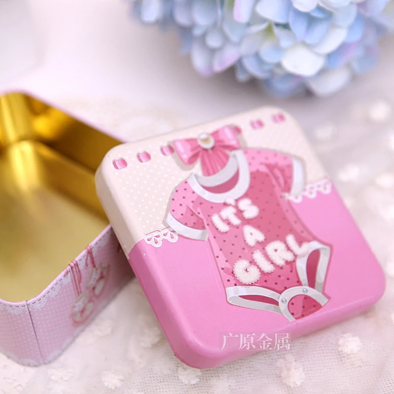 10 шт. жести крещение Baby Shower сувениры День рождения мальчик и девочка Подарочная