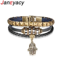 janeyacy 2018 new fashion simple mens bracelet vintage leather braided alloy hand men bracelet jewelry accessories pulseras
