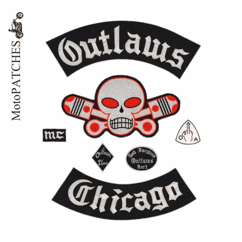 MotoPATCHES нашивки outlaws вышитые утюжки на патчи для куртки и жилета байкерские | Дом