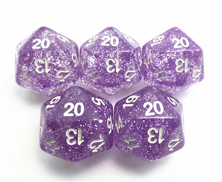 5 шт./компл. T & G Высокое качество Многоцветный D20 кости набор блестящий эффект 20