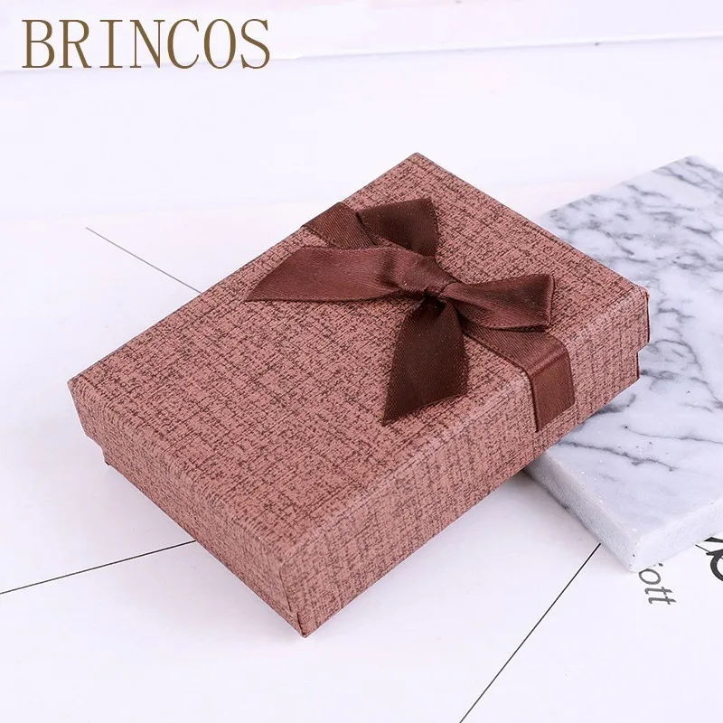 9x7x3cm 1 Ювелирные изделия ожерелье серьги упаковочная коробка для кольца Лидер продаж, бумага подарочная коробка ювелирные изделия Органайзер губки коробки подарочные браслеты лук золото - Цвет: 9x7x3cm 1
