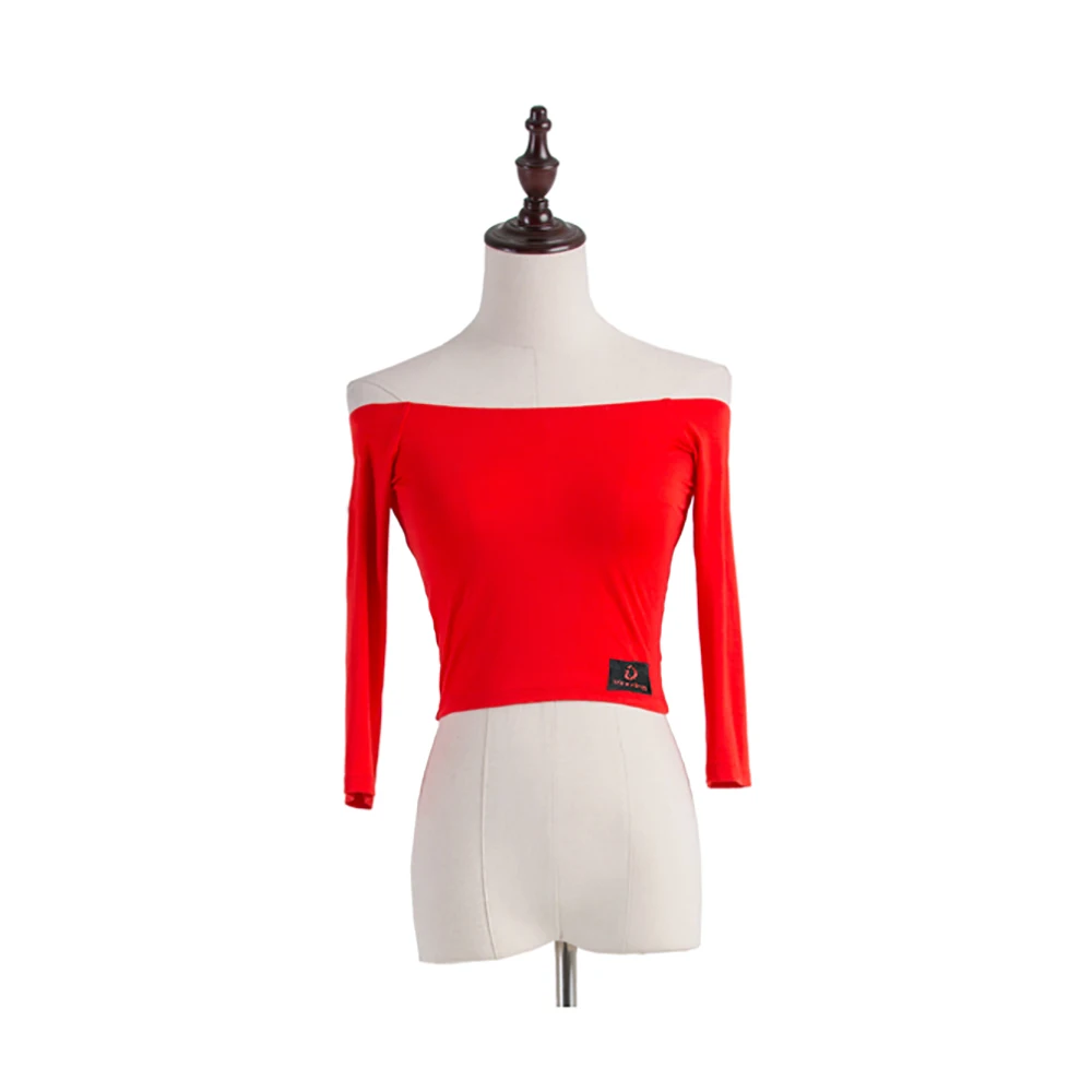 2017 Для женщин для латинских танцев Топ дамы 5 цветов рубашку шелк хлопок Sexy