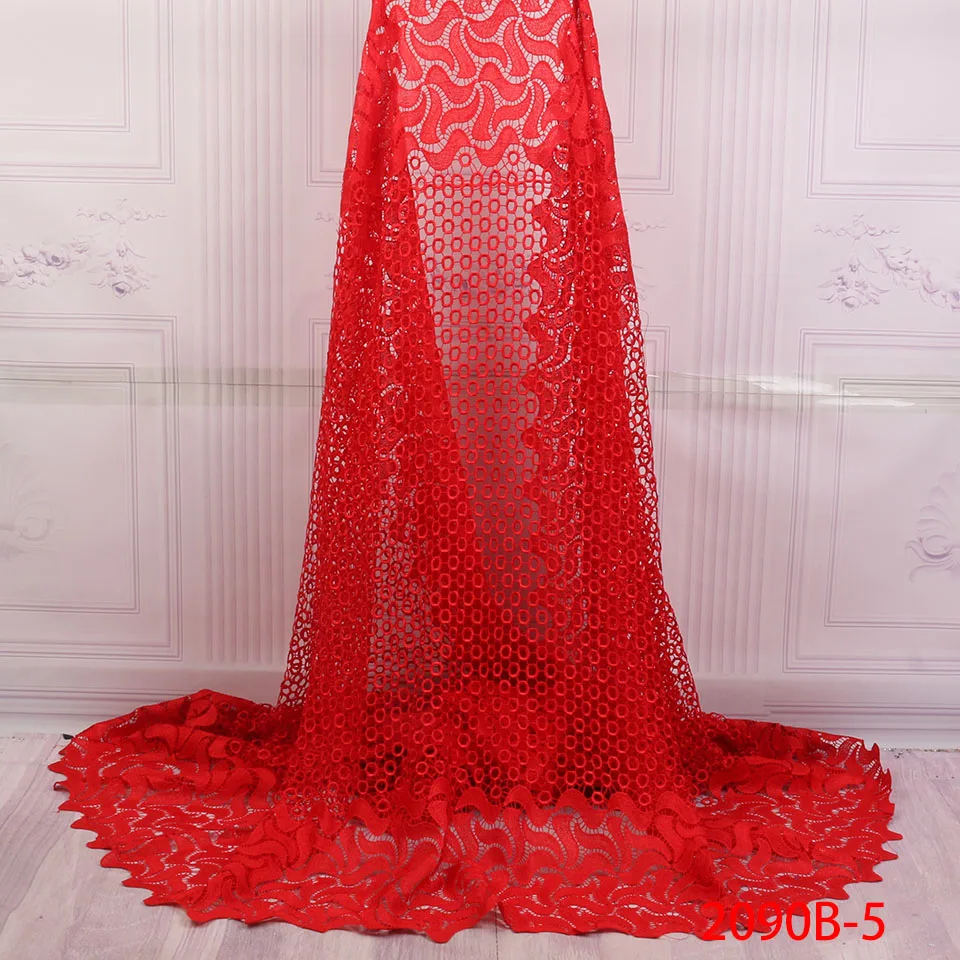 Embroideed Design African Cord Lace Fabrics High Quality Nigerian Wedding Dress Water Soluble Guipure Fabric XZ2090B-2 | Дом и сад