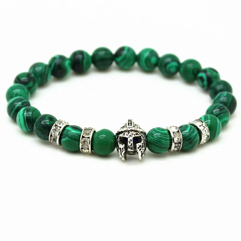 Браслет мужской из бисера 8 мм малахитовые каменные бусы | Украшения и аксессуары