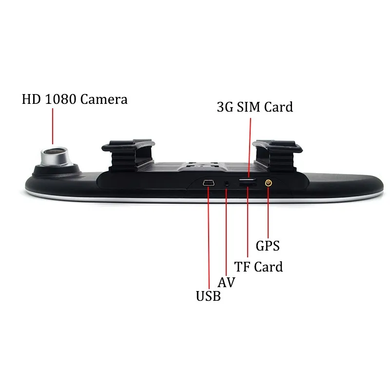 Kissen Android 5 1 Автомобильный dvr 3g 7 дюймов Touch регистраторы зеркало заднего вида