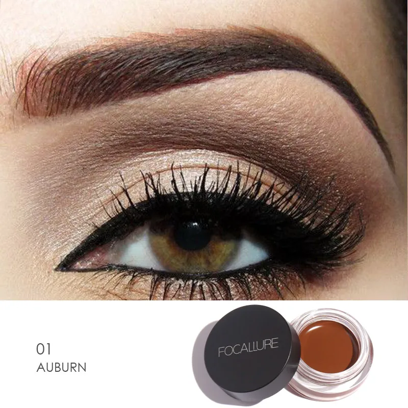 

Professional Eyebrow Waterproof High Brow 5 Color Eye Makeup Tool Kit Pigment Black Brown Henna Gel With Brow Brush FOCALLURE