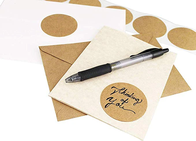 500 этикеток в рулоне 1 дюйм Пустые Круглые Крафт наклейки этикетки для печати