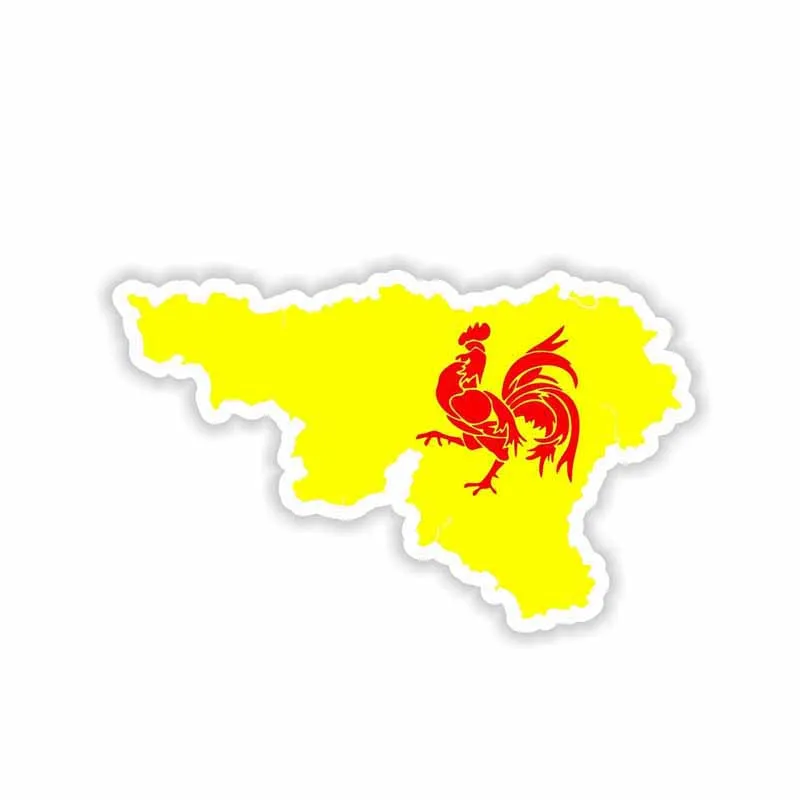 YJZT 13 8 см * 3 Индивидуальная Wallonia Бельгия карта шлем с флагом стикер автомобиля