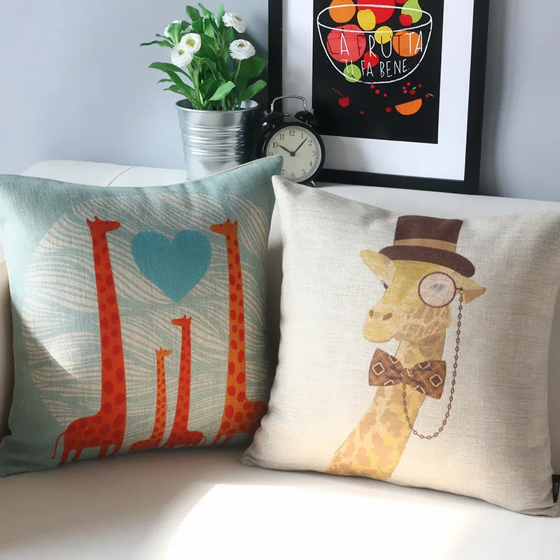 Детская комната милая мультяшная подушка подушка-Жираф наволочка диванная