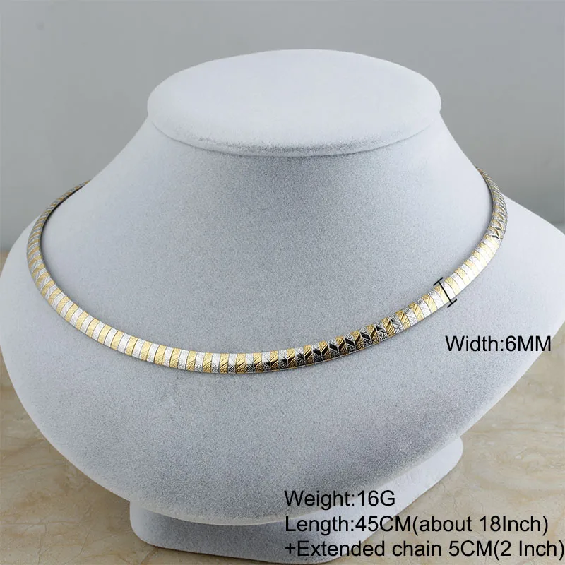 Necklace Gold 6MM Новое модное ожерелье из нержавеющей стали для Для женщин золото/серебро Цвет Воротник Колье Цепочки и ожерелья заявление ювелирные изделия аксессуары 4/6/8 мм - Окраска металла: Necklace Gold 6MM