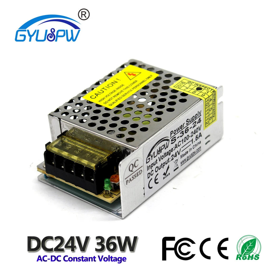 DC24V 1.5A 36 Вт импульсный драйвер адаптера питания 100 240 В переменного тока в
